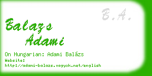 balazs adami business card